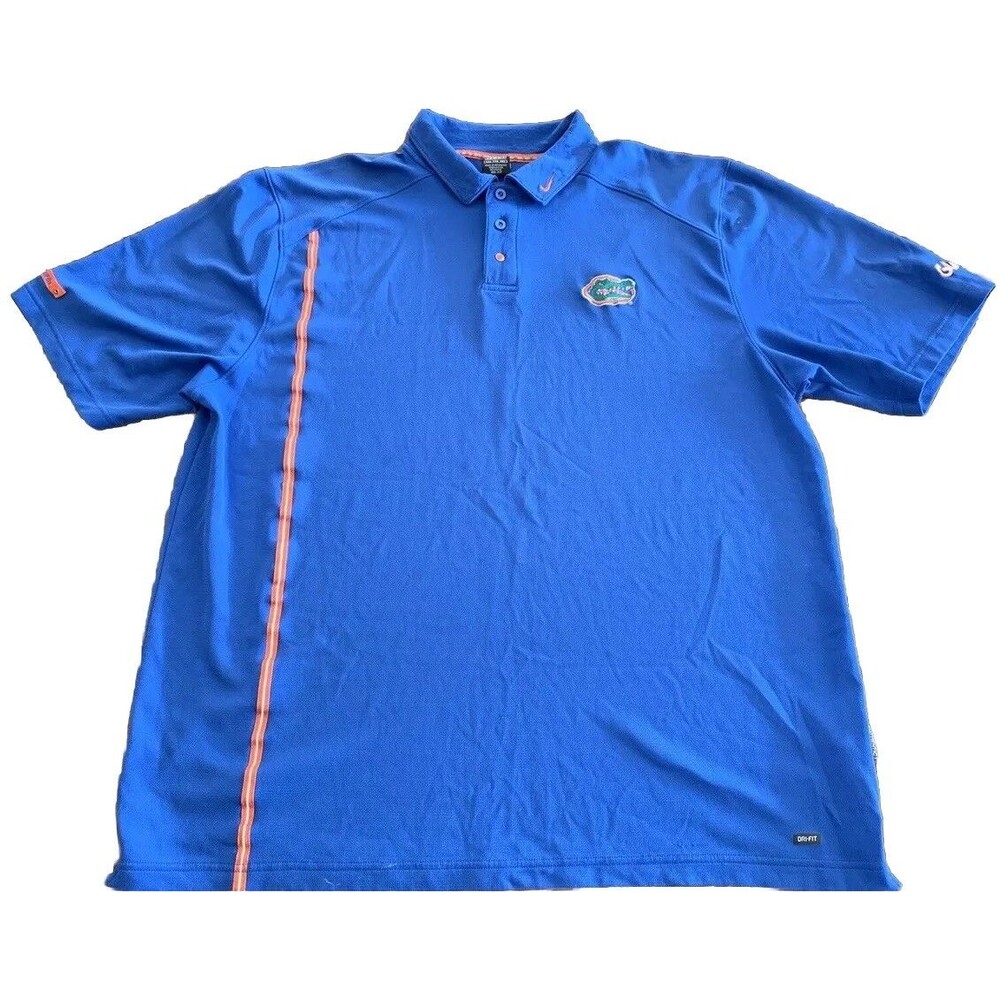 Nike Dri-Fit University of Florida Gators Polo Size XXL Blue/Orange
